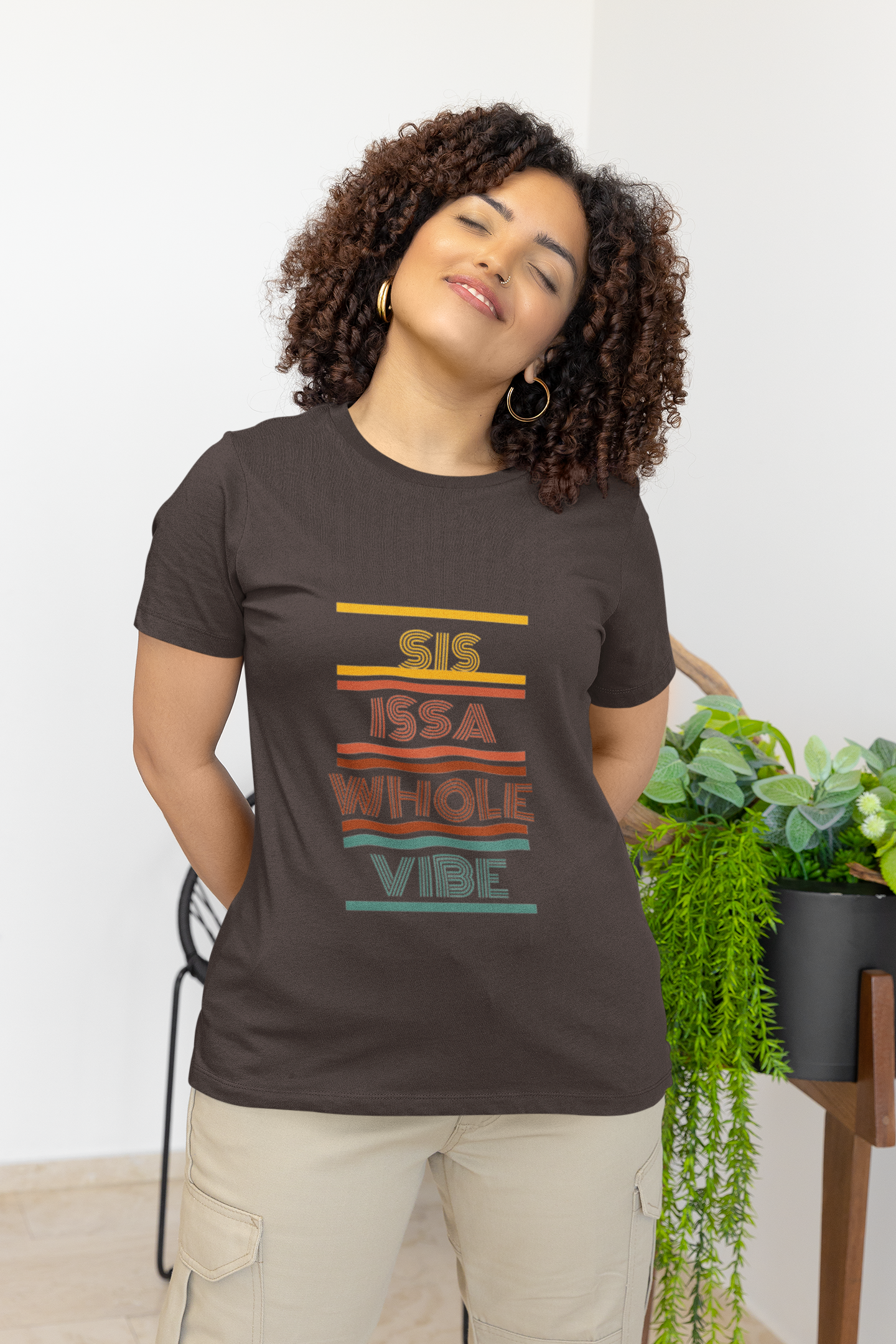 Unisex Blk "issa whole vibe" Graphic Tee shirt