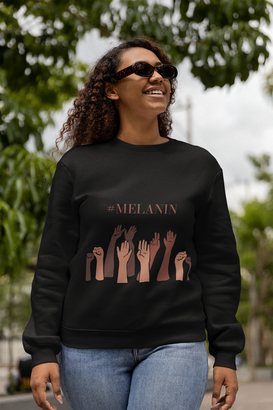 Unisex Blk Crewneck "Melanin" Sweatshirt