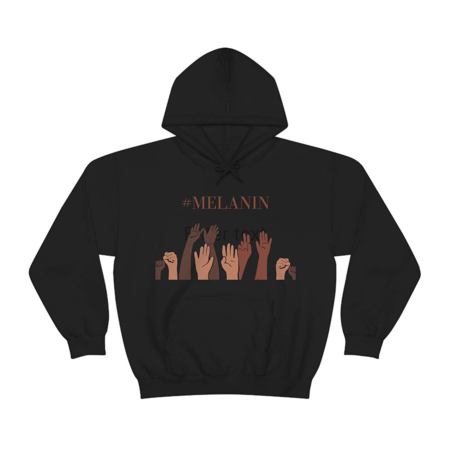 Unisex Blk Hooded "Melanin" Sweatshirt