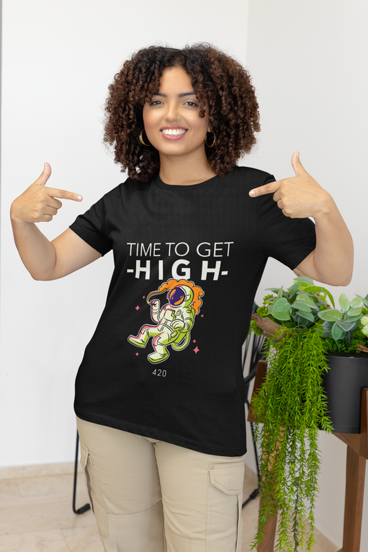 Unisex  "Time to Get High"  Graphic Tee shirt