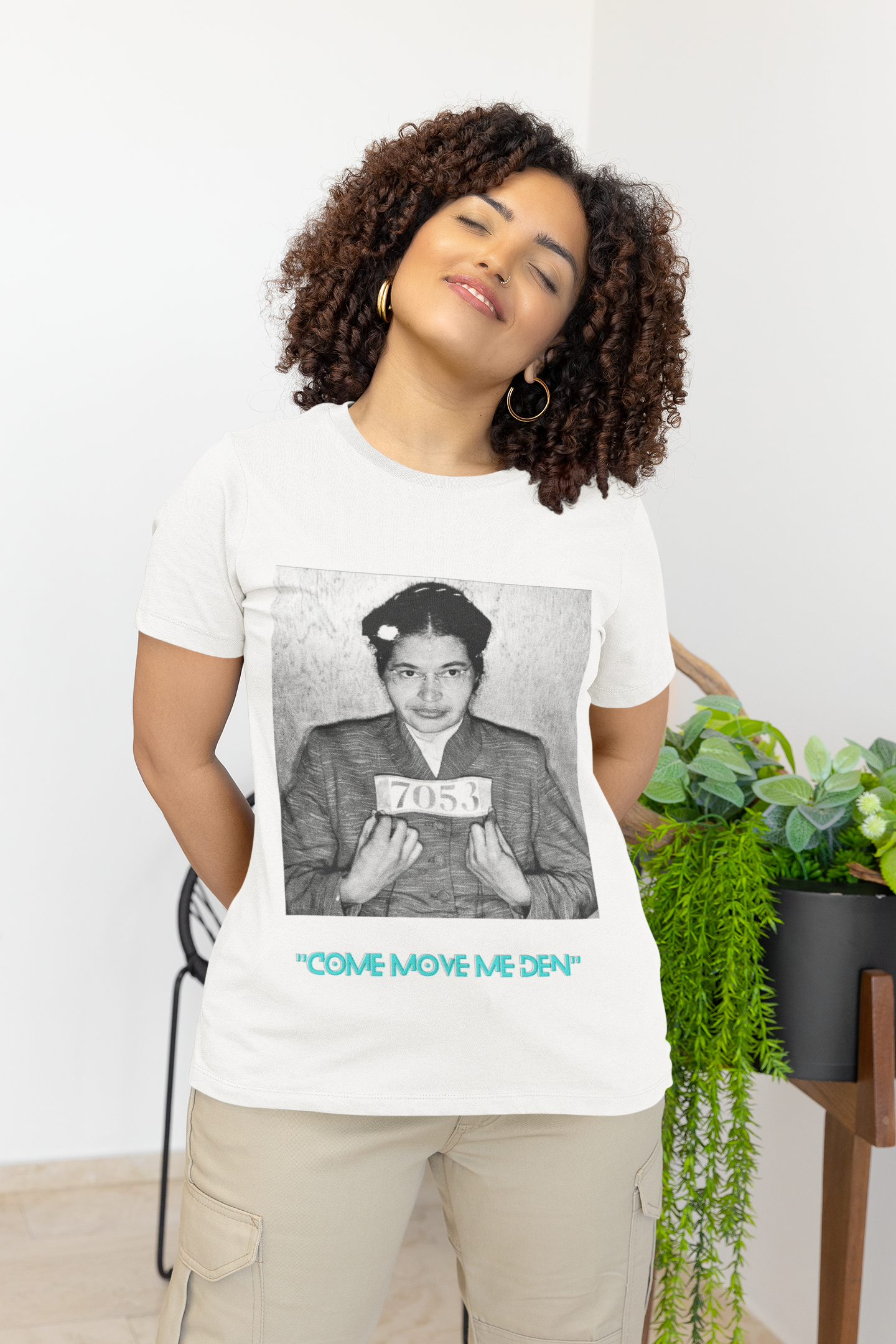 Unisex Blk  Rosa Park Mug Shot Graphic T-shirt