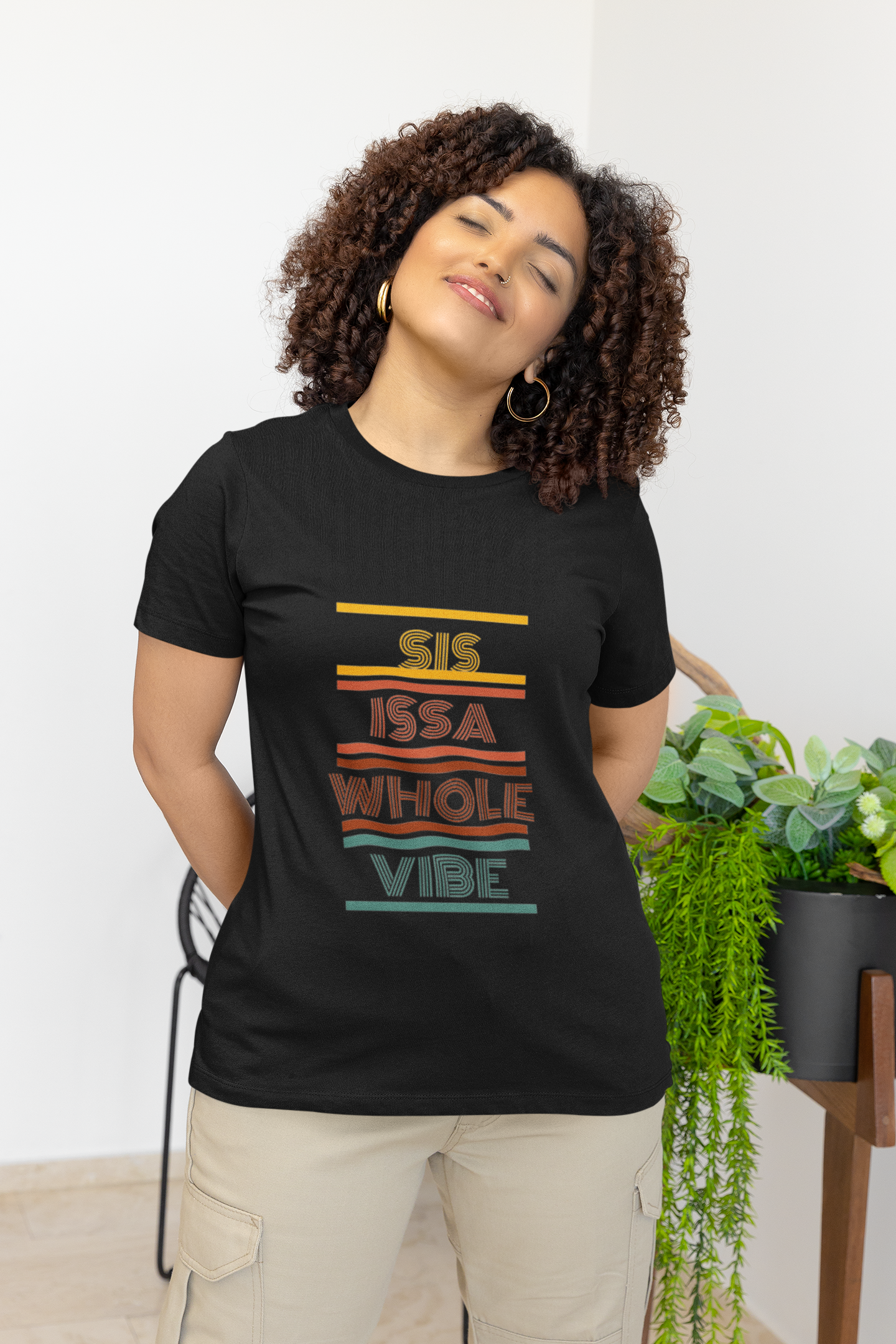 Unisex  Blk "issa whole vibe"  Graphic Tee shirt