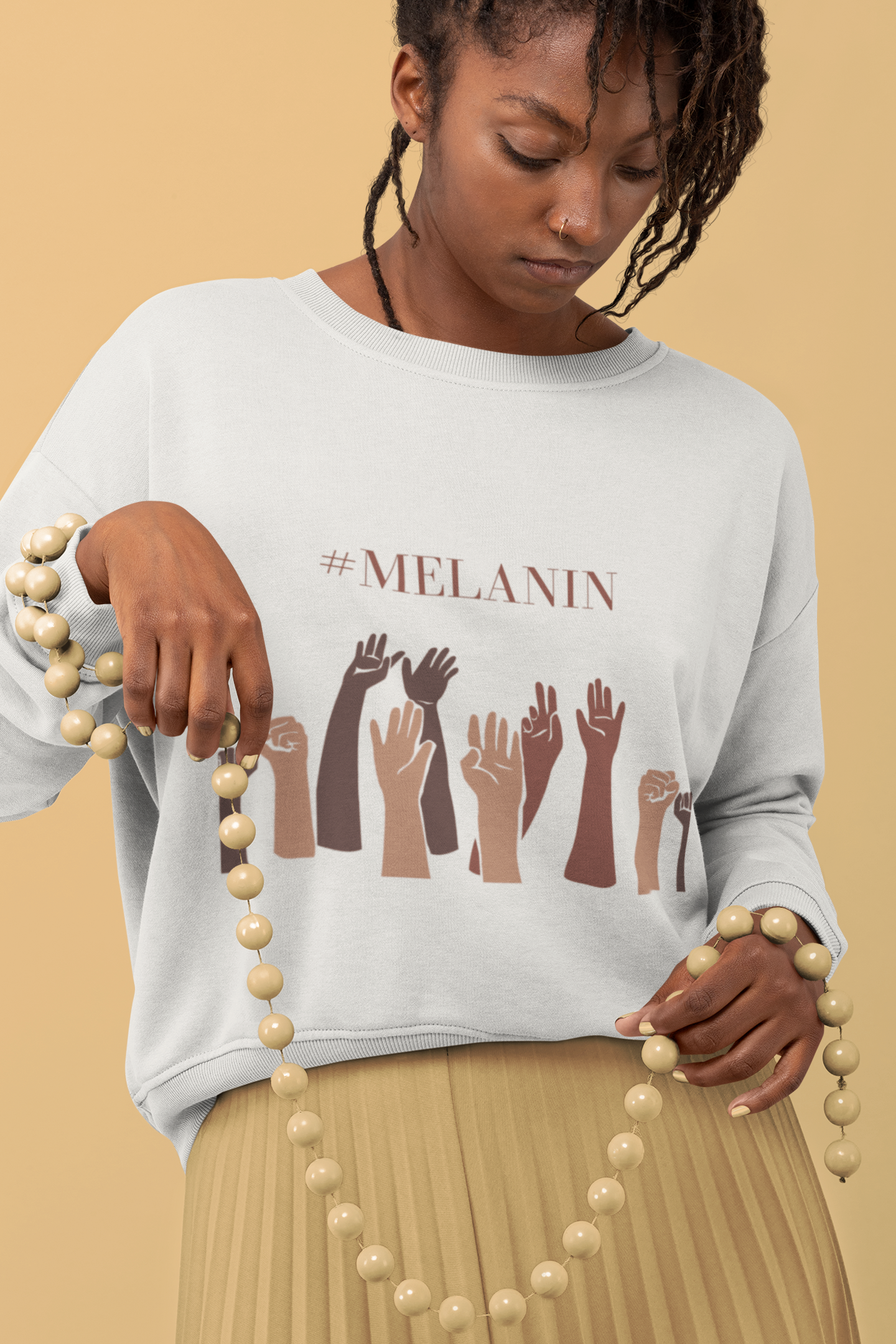 Unisex Blk Crewneck "Melanin" Sweatshirt