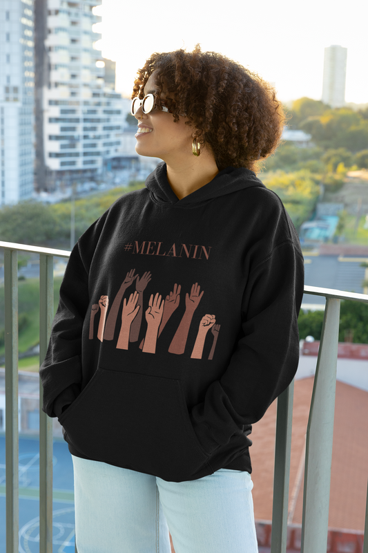 Unisex Blk Hooded "Melanin" Sweatshirt