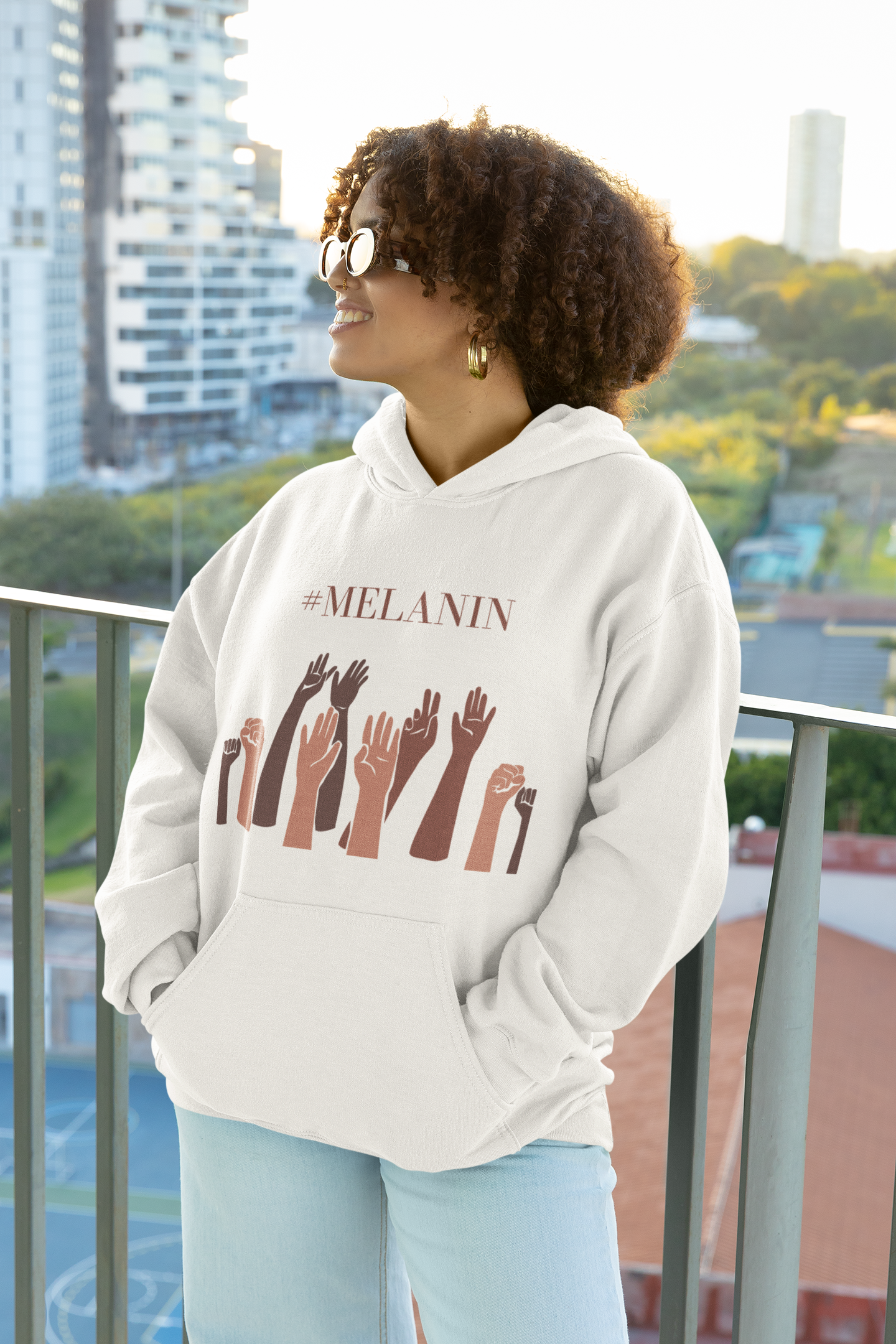 Unisex Blk Hooded "Melanin" Sweatshirt